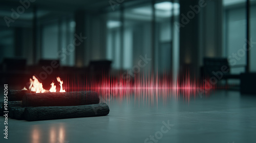 Fireplace in Modern Room: A...