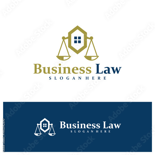 House Justice logo design concept vector. Law Firm with House Logo Design Template. Creative Symbol. Icon