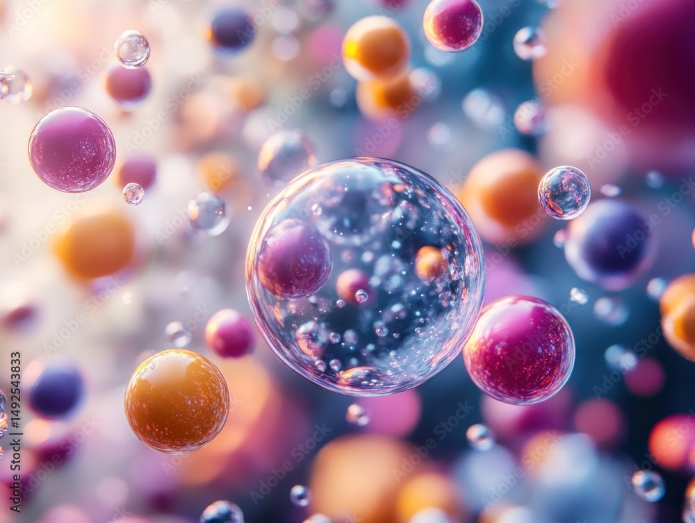 Colorful abstract spheres in 3 d render