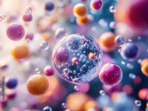 Colorful abstract spheres in 3 d render