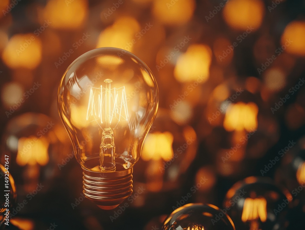 Vintage edison bulbs glowing warmly
