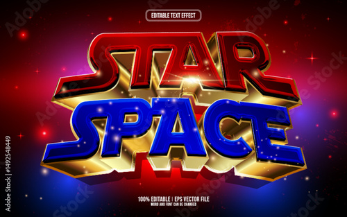 Star Space 3D editable text effect