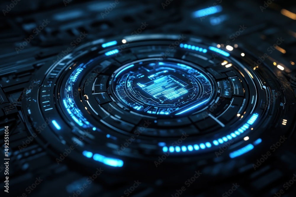 Futuristic glowing interface design