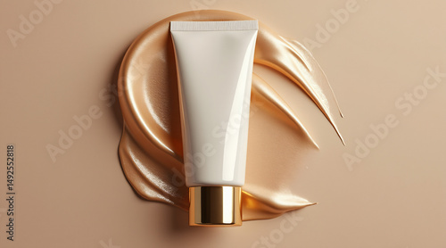Wallpaper Mural Elegant Tube of Moisturizer on Creamy Background for Skincare Promotion Torontodigital.ca