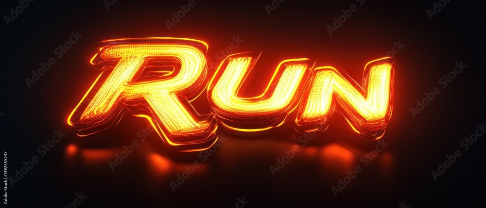 Neon run sign