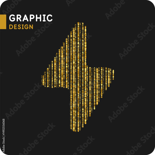 The energy designation icon. The picture represents electricity, voltage. Icon of lightning, thunder.