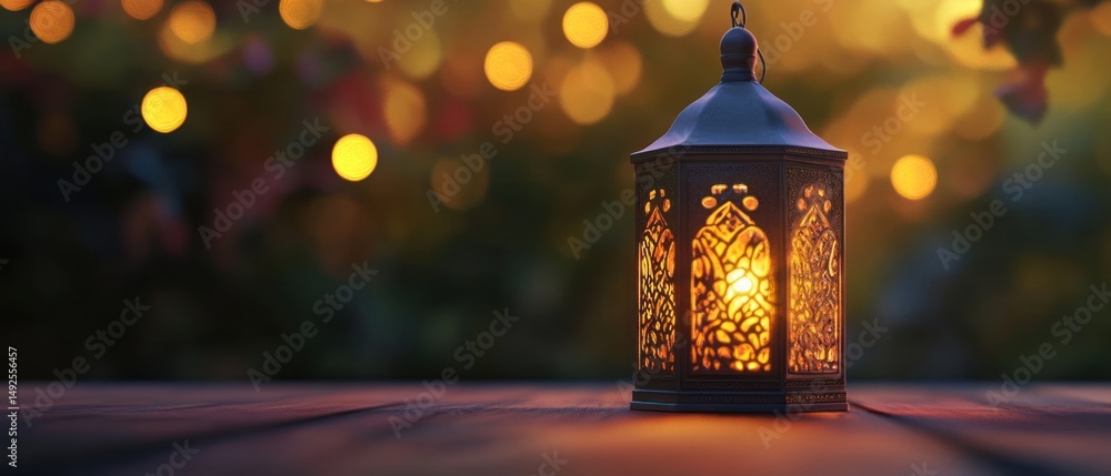 Ornamental lantern at night