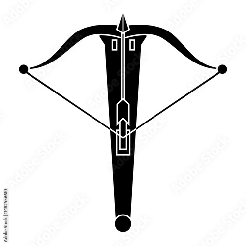 Crossbow icon vector. Arbalest illustration sign. Bow symbol or logo.
