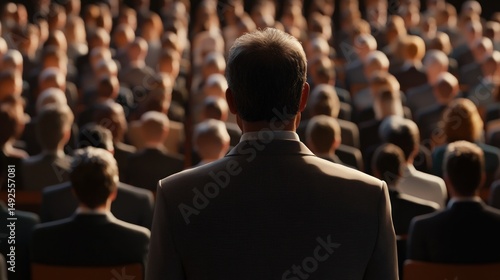 Obraz na płótnie Large audience listening to speaker in auditorium w salonie