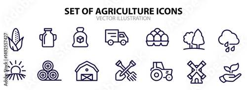 agriculture icons vector design