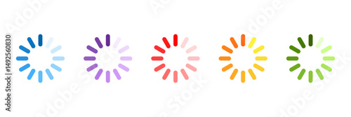 Progress bar icon set. Loading progress bar icons. Loading bar progress icon. Download progress. Collection Loading status. Vector illustration.