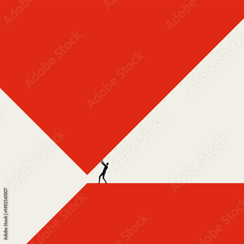 Under pressure business vector concept. Symbol of stress, deadline, burden, burnout and exhaustion. Minimal design eps10 illustration.