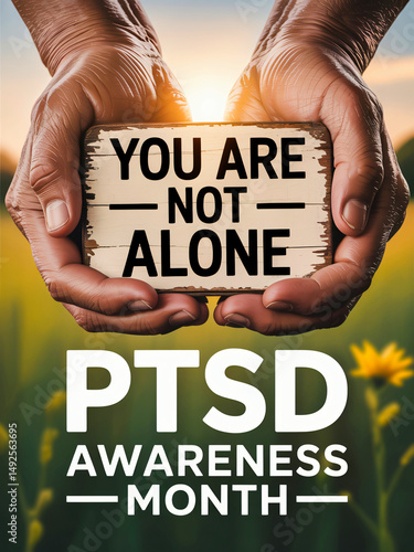 Gentle Hands Offering Support Message For PTSD Awareness Month