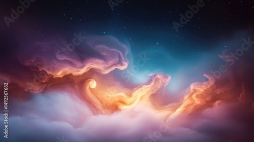 Abstract colorful swirling clouds