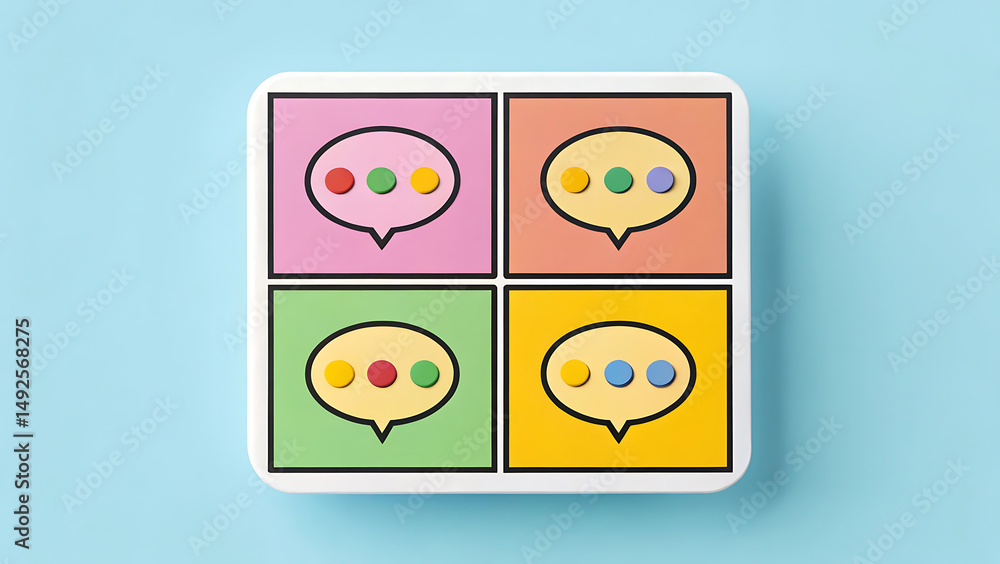 Fototapeta premium Communication, Dialogue, and Conversation A Visual Representation of Modern Communication Methods
