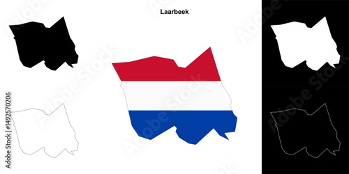 Laarbeek blank outline map set