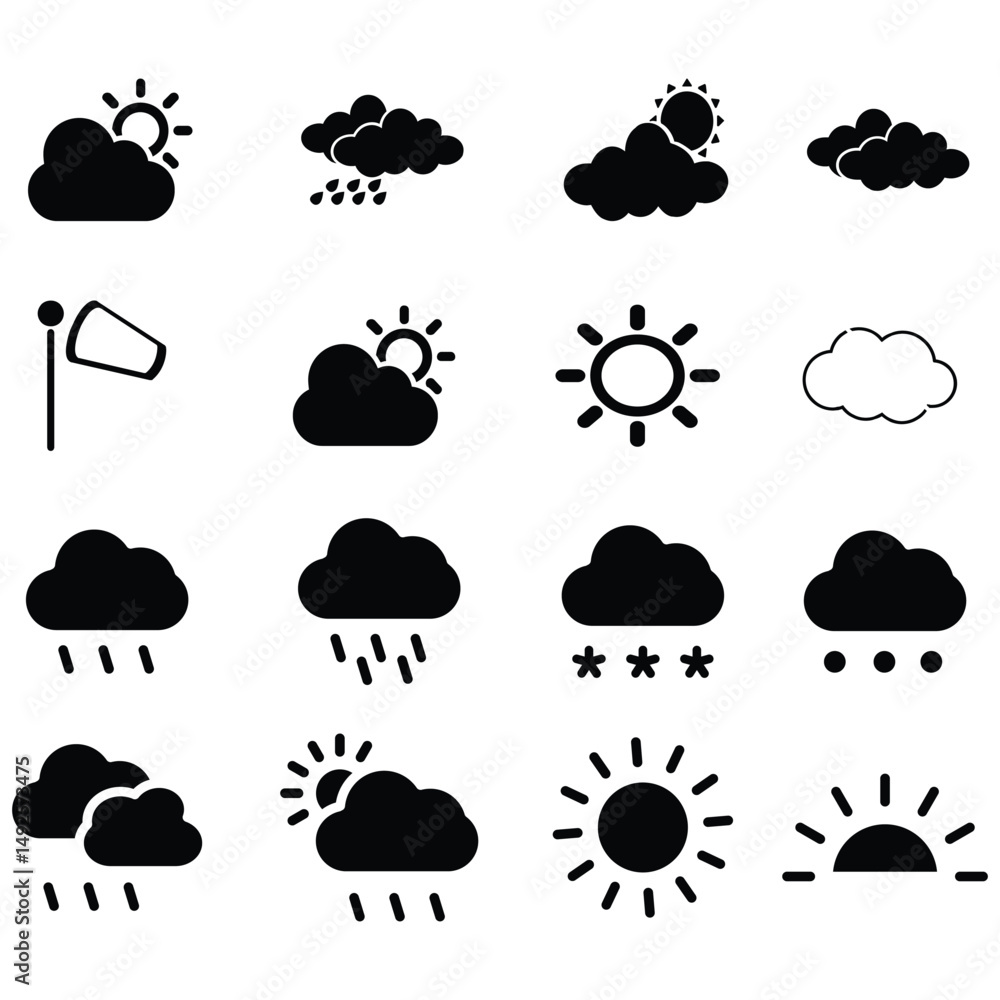 clouds icons , many forms and style clouds icons , many forms and style