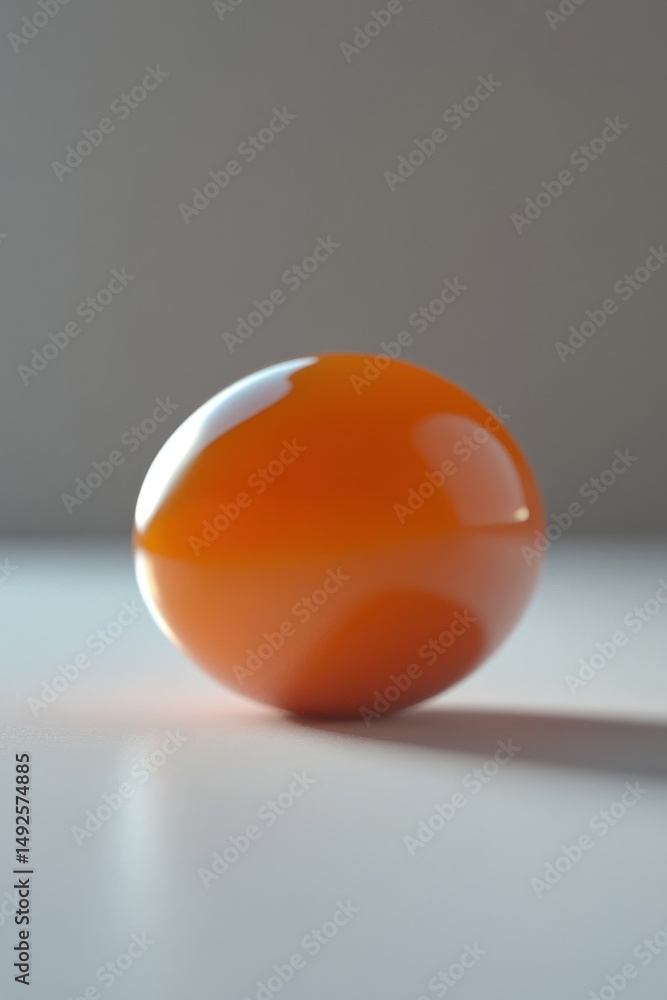 Orange sphere on a light background