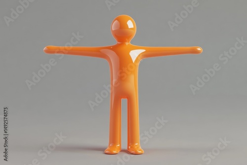 Obraz na płótnie Orange character with arms outstretched w salonie