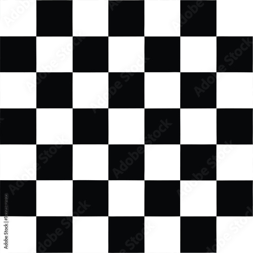 Seamless checkerboard vector pattern. Classic black and white geometric design with repeating square tiles

