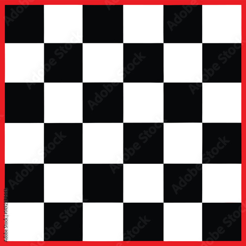 Seamless checkerboard vector pattern. Classic black and white geometric design with repeating square tiles

