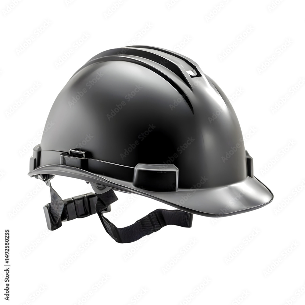 Naklejka premium Black Hard Hat Safety Helmet for Construction Worker