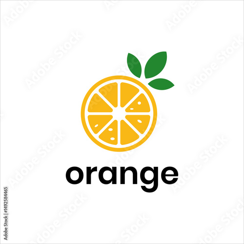 Modern Juice Logo Vector. Geometric Citrus Design with Orange, Lemon, and Lime Slices. Fresh Organic Fruit Icon with Leaf for Natural, Healthy, Tropical, Eco-Friendly Farm Branding and Label Template
