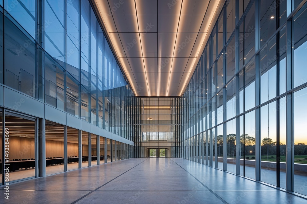 Contemporary Conference Center with Daring Silver Exterior and Generous Glass Walls for Classy Events and Meetings Contemporary Conference Center with Daring Silver Exterior and Generous Glass Walls for Classy Events and Meetings