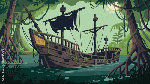 pirate ship in the sea