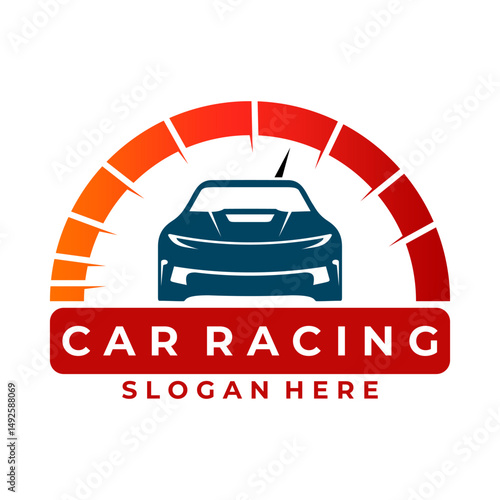 Car Racing logo design vector template. Car Faster logo design vector