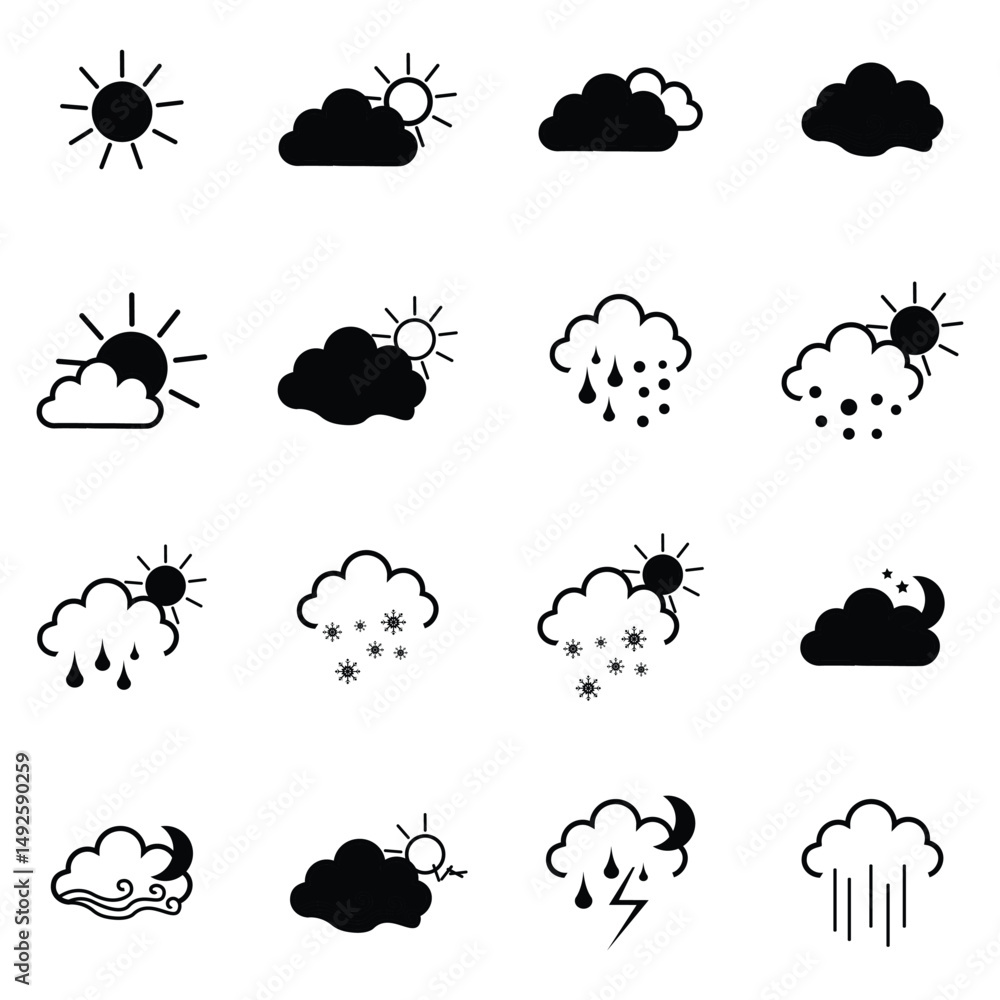 clouds icons , many forms and style clouds icons , many forms and style