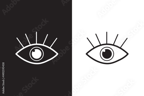 eye icon set. eyesight symbol , eye, view, vision icons in flat style