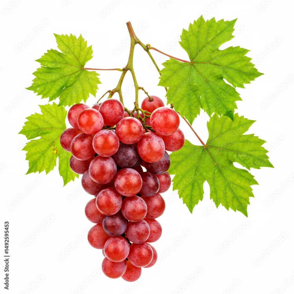 Fototapeta premium Grape branch with ripe fruit isolated on white