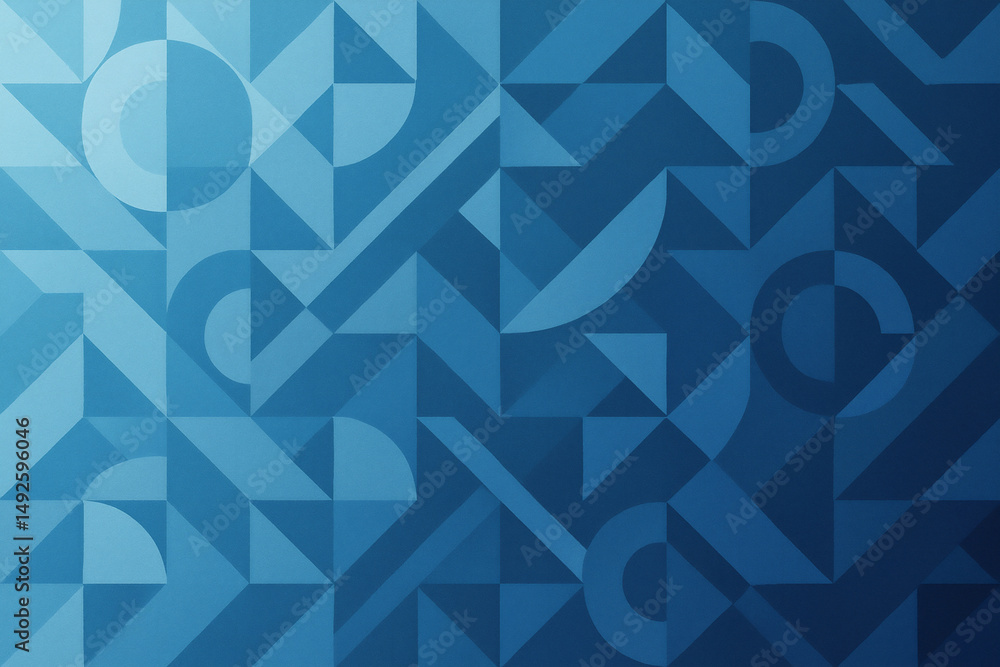 Obraz premium Futuristic Blue Geometric Pattern / 未来的なブルーの幾何学模様