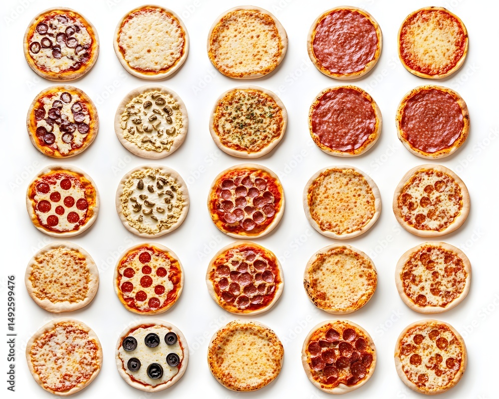 Pizza Variety Set Flat Lay Pizza Variety Set Flat Lay