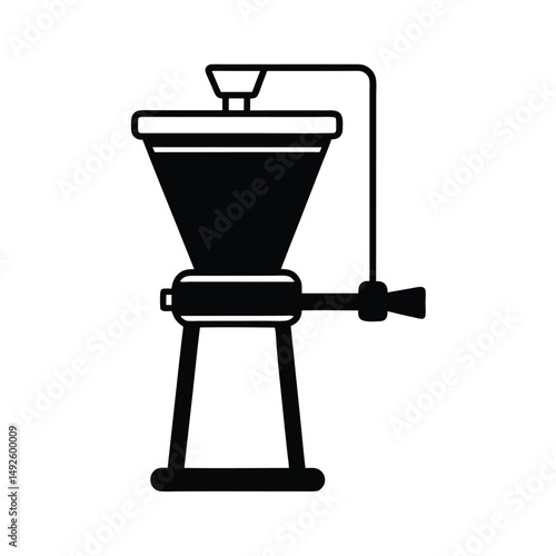 Silhouette of a a Grain grinder 