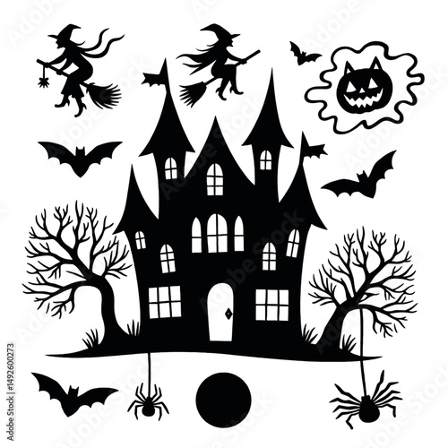 "Halloween Vector Collection – Pumpkins, Ghosts, Witches, and Spooky Elements"

