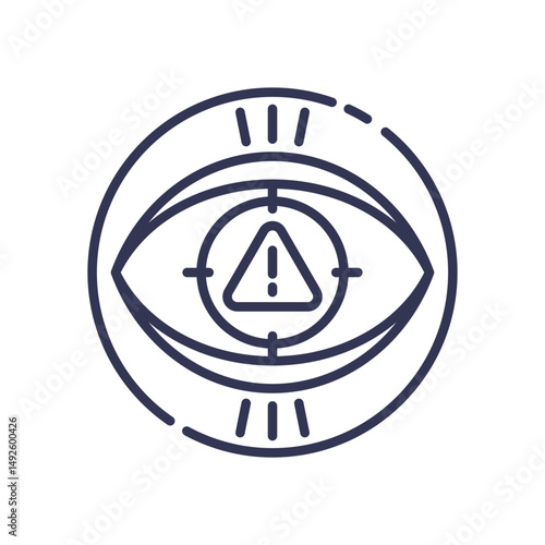 An eye with an alert symbol signifies critical attention and awareness.