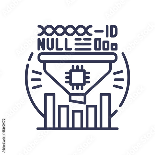 Data funnel filtering errors, enhancing data quality.