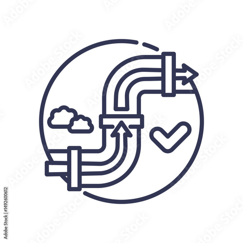 Pipes and arrows symbolize efficient flow management in FlowAssurance.