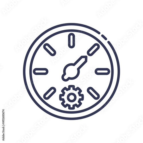Gauge icon representing pressure monitoring in hydraulic fracturing.