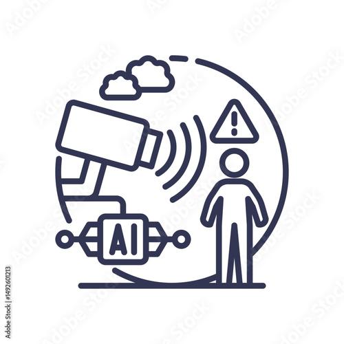 AI-powered surveillance camera detecting human presence and alerting.