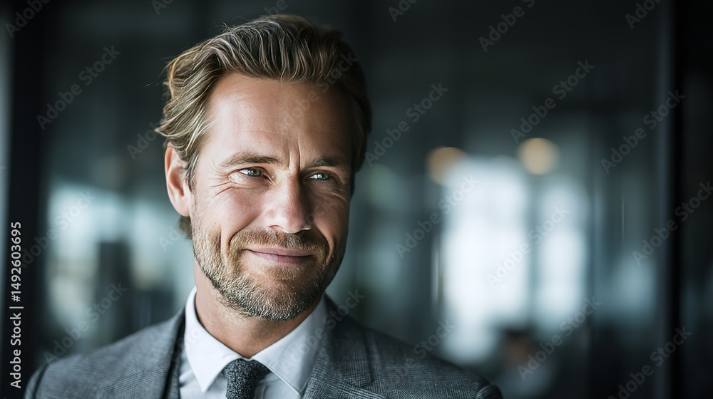 Confident business professional smiling, portrait in suit. Success and professionalism in the modern workplace. Confident business professional smiling, portrait in suit. Success and professionalism in the modern workplace.