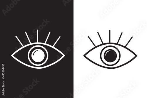 Eye icon vector in flat style. View, watch sign symbol