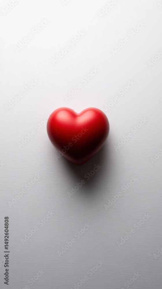 Obraz premium Red Heart Still Life on White Background Studio Shot Valentines Day Love Romance Passion