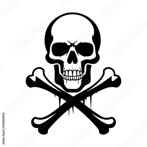Skull and Crossbones: A stark, symbolic illustration of a skull superimposed with crossed bones, embodying danger and warning.