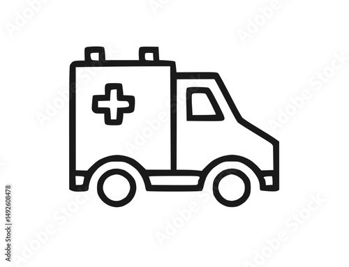 Wallpaper Mural Ambulance vehicle with cross medical symbol in flat icon style Torontodigital.ca