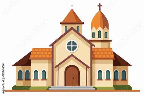 White Church Background Vector
