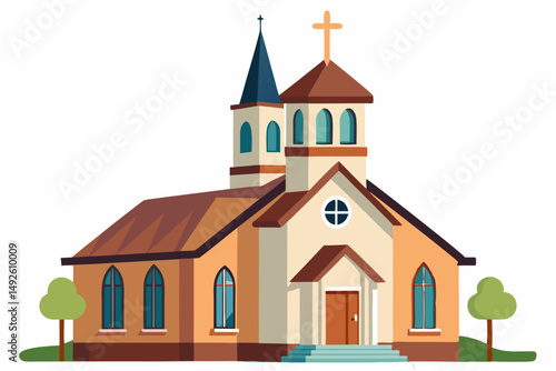 White Church Background Vector