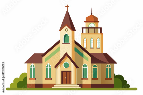 White Church Background Vector